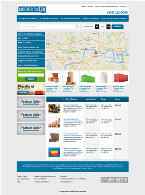 Web Design by Latest Design Ideas for ContainerAuction.com | Design: #2229650