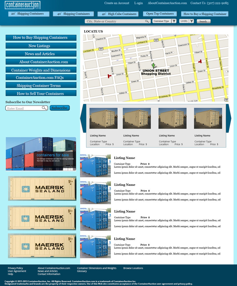 Web Design by Cobe for ContainerAuction.com | Design #2215812
