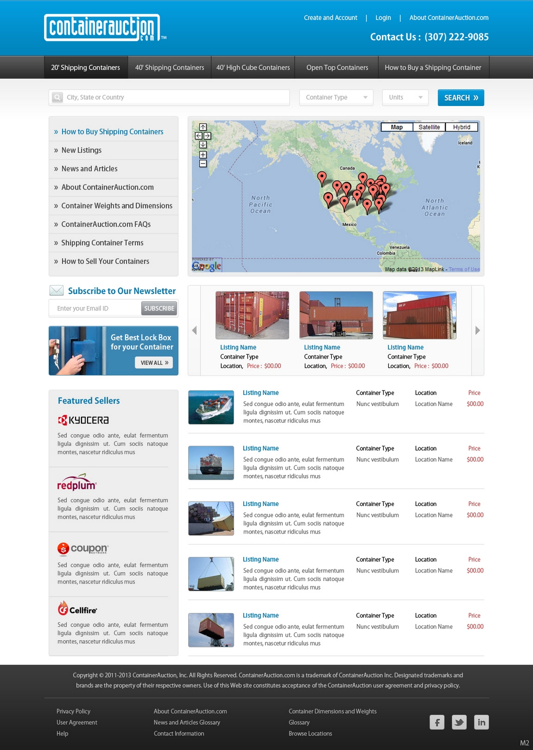Web Design by pb for ContainerAuction.com | Design #2215575