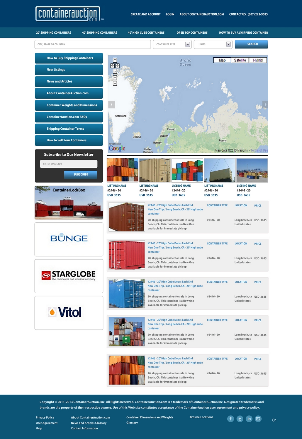 Web Design by pb for ContainerAuction.com | Design #2222153