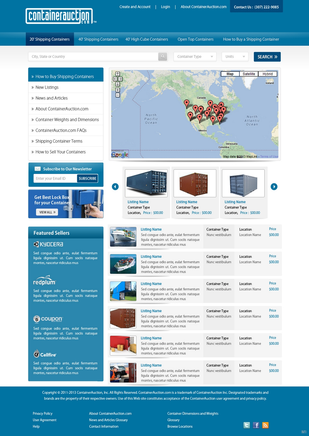 Web Design by pb for ContainerAuction.com | Design #2222154