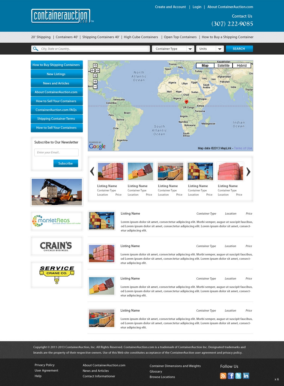 Web Design by pb for ContainerAuction.com | Design #2222163