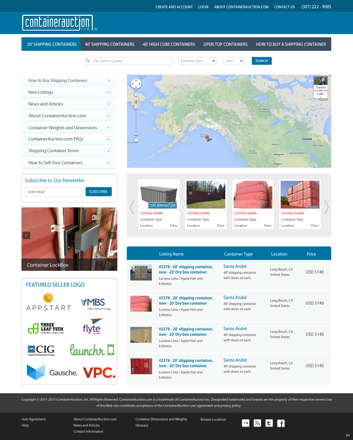 Web Design by pb for ContainerAuction.com | Design #2230289