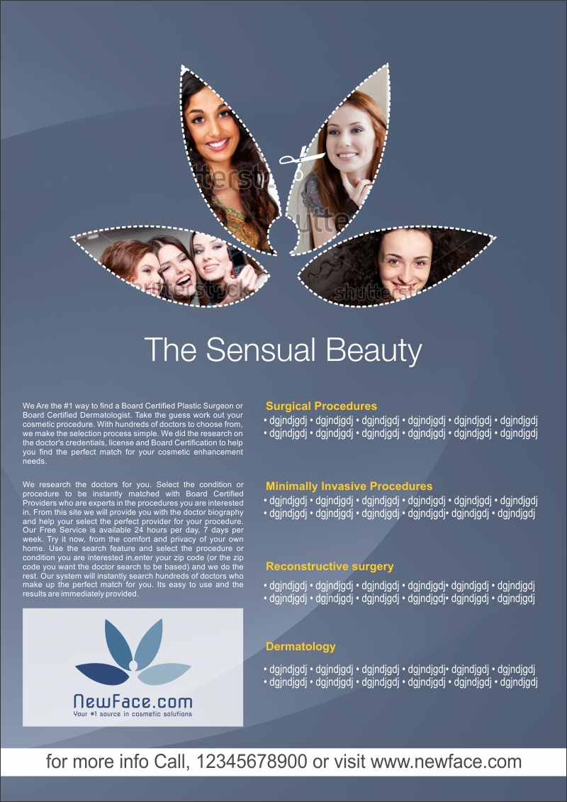 Advertisement Design by Ramaling Belkote for newface.com | Design #1966748