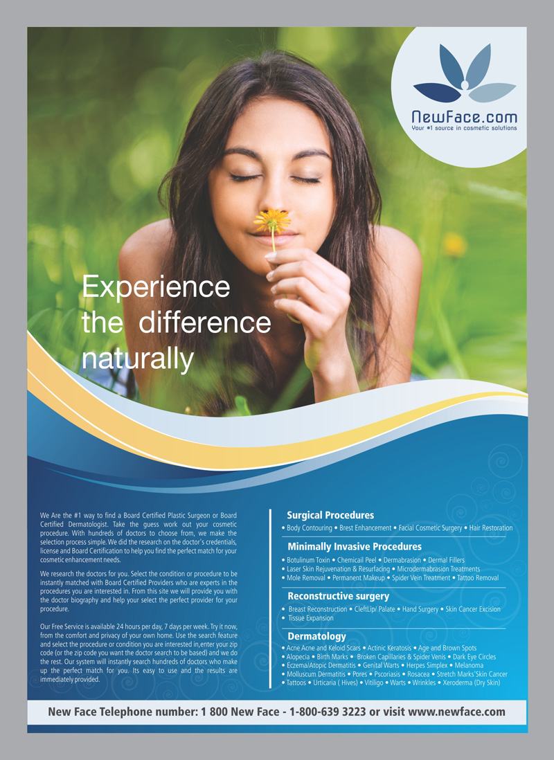 Advertisement Design by Ramaling Belkote for newface.com | Design #1975349