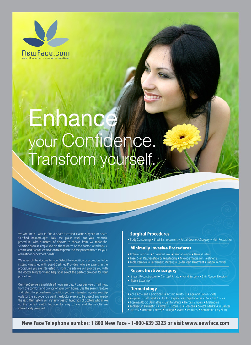 Advertisement Design by Ramaling Belkote for newface.com | Design #1975370