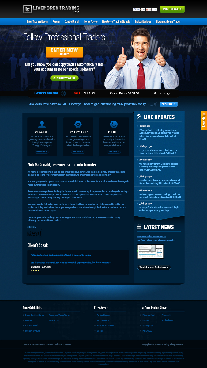 Diseño Web por Mayank Patel para Forex Signal Services | Diseño #1966258