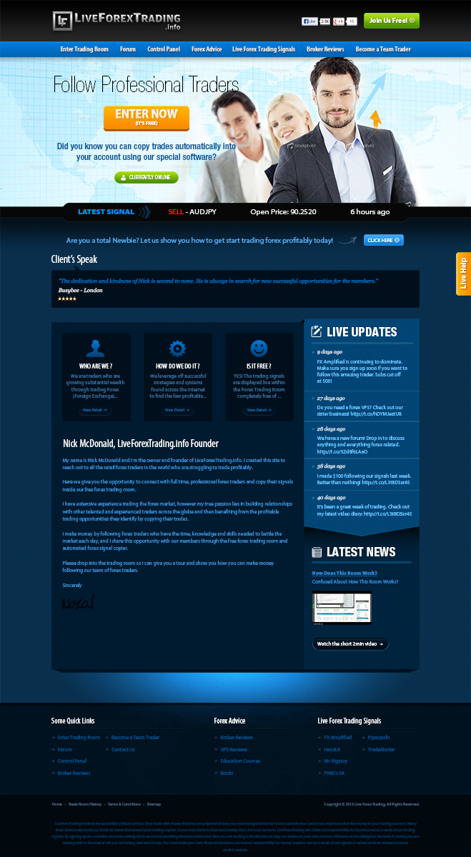 Web Design by Mayank Patel for Forex Signal Services | Design #1969796