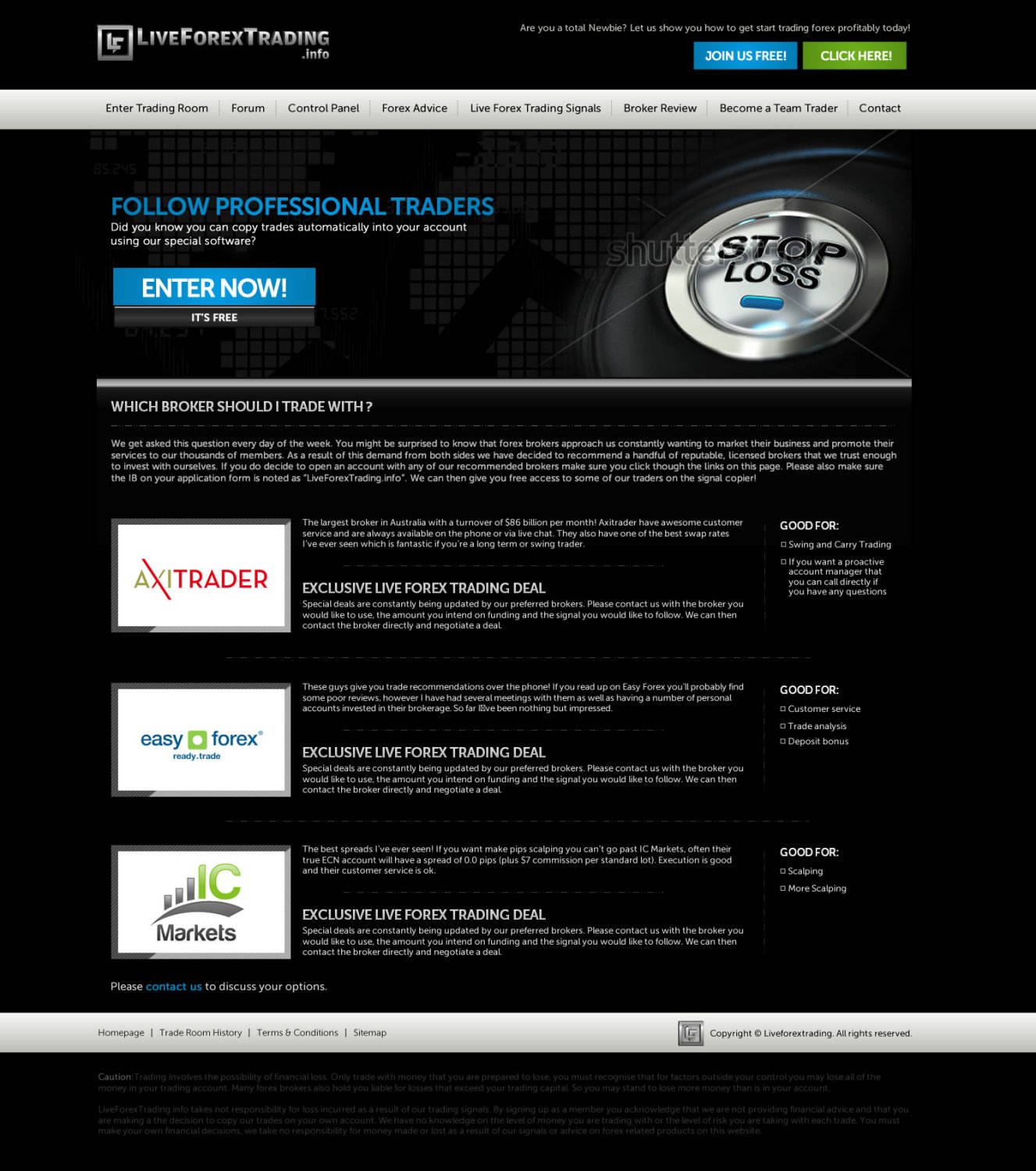 Forex signals website design