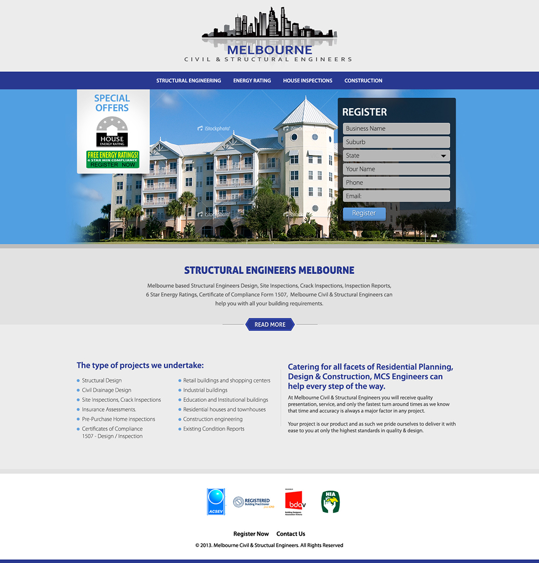 Web-Design von Latest Design Ideas für Melbourne Civil & Structural Engineers | Design #2025831