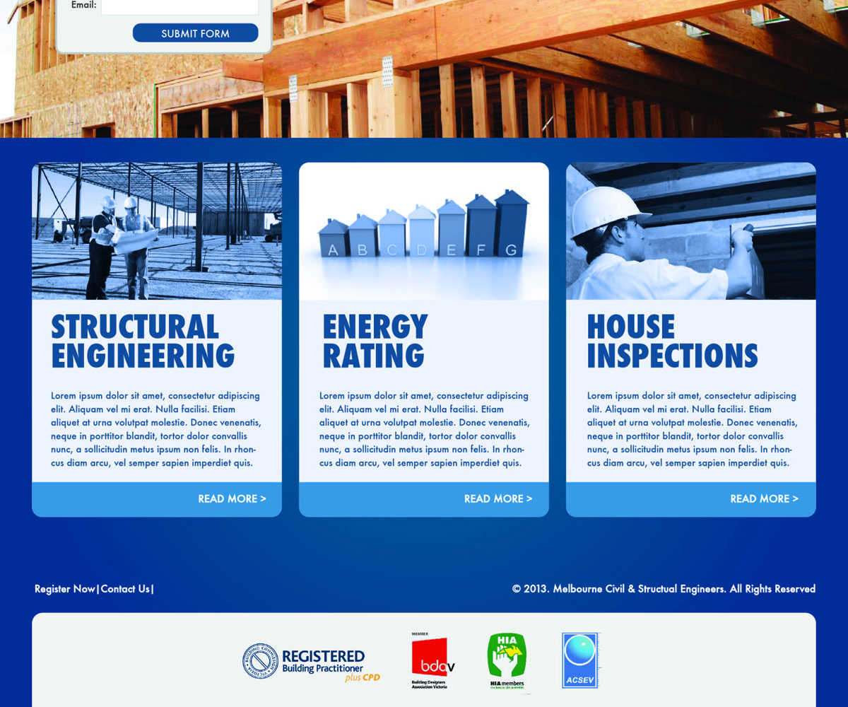 Web Design by vanessasitsonthewall for Melbourne Civil & Structural Engineers | Design #2025095