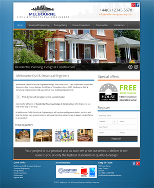 Web-Design von Design Monkey (jim) für Melbourne Civil & Structural Engineers | Design: #1979845