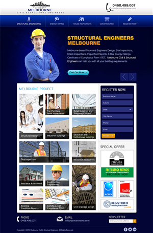 Web Design par Mayank Patel pour Melbourne Civil & Structural Engineers | Design #1987959