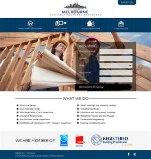 Web Design par Lauren pour Melbourne Civil & Structural Engineers | Design #1981662