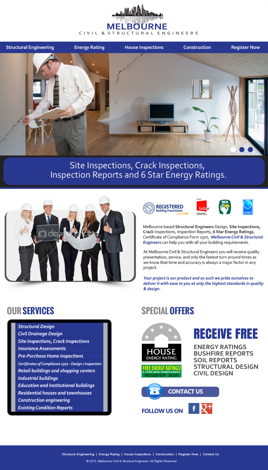Web-Design von jeckx2 für Melbourne Civil & Structural Engineers | Design #2040147