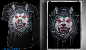Aggresive Devil Wolf | Diseño de Camiseta por Mayonpx