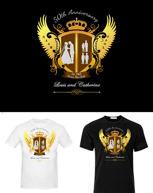T-shirt Design (playful modern family crest for 50th Anniversary)