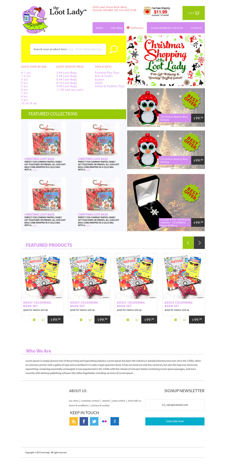 Shopify Design by at-as for The Loot Lady | Design #8477169