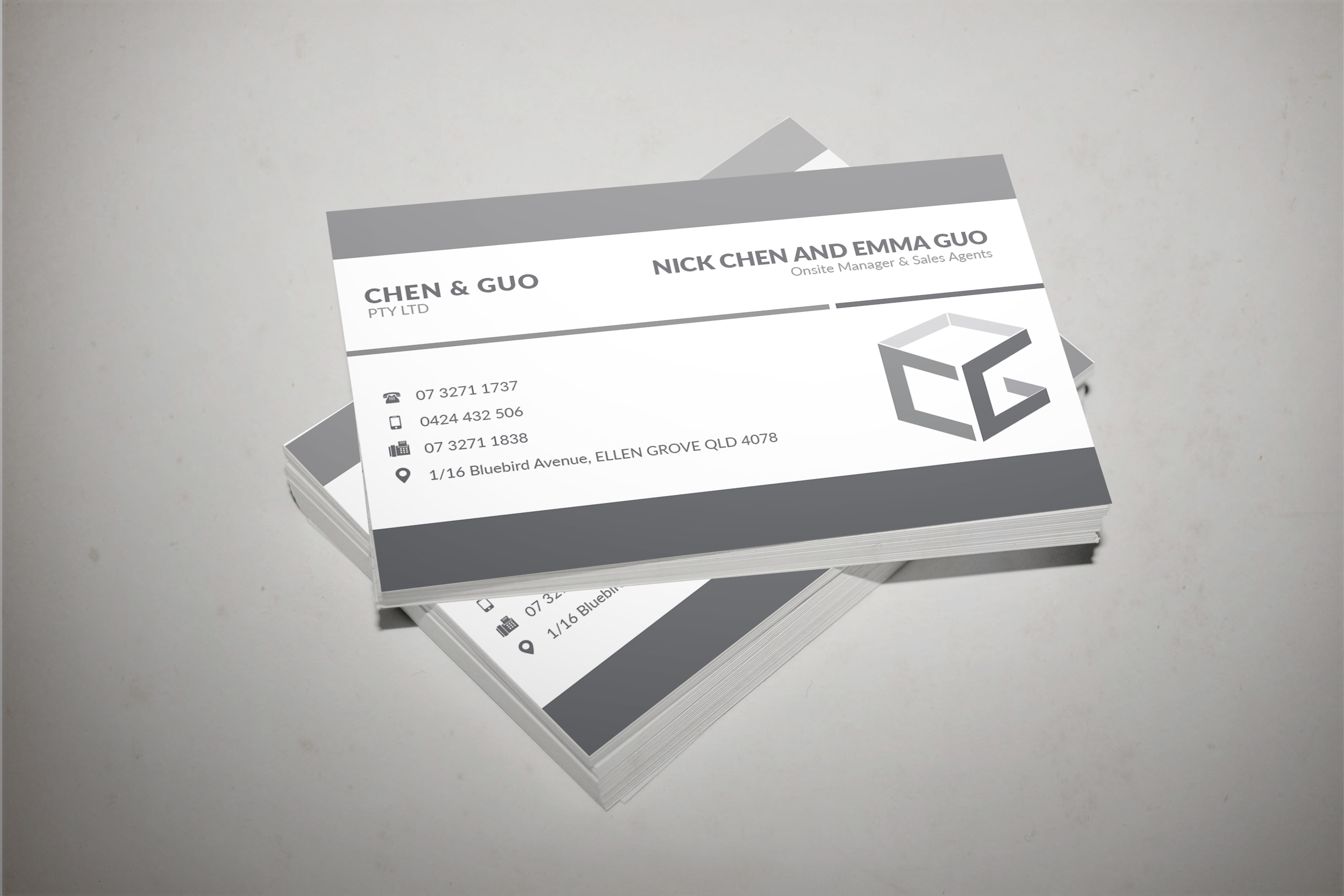 Business Card Design by stwebre1a for Chen & Guo Pty Ltd | Design #8213021
