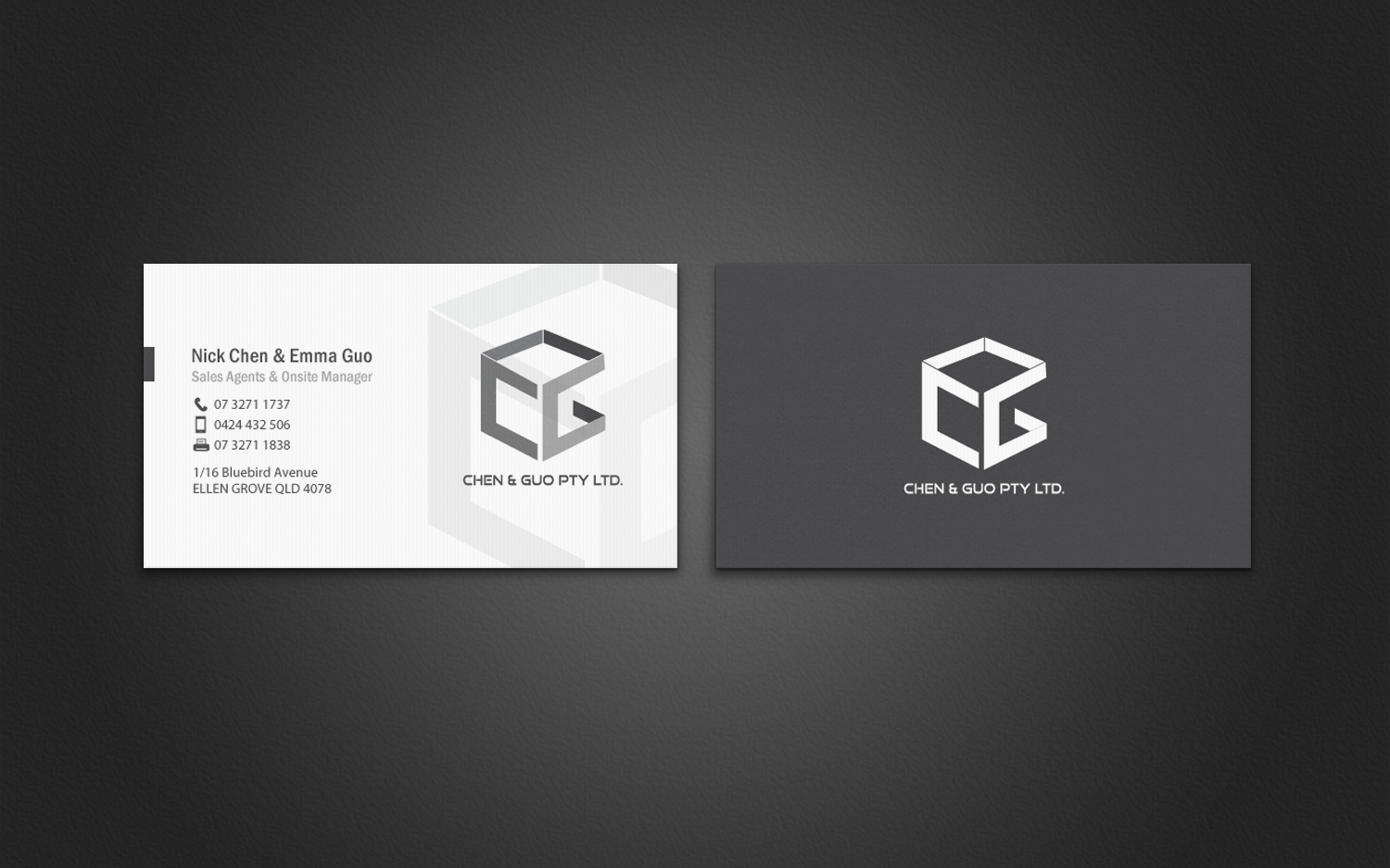 Business Card Design by chandrayaan.creative for Chen & Guo Pty Ltd | Design #8403744