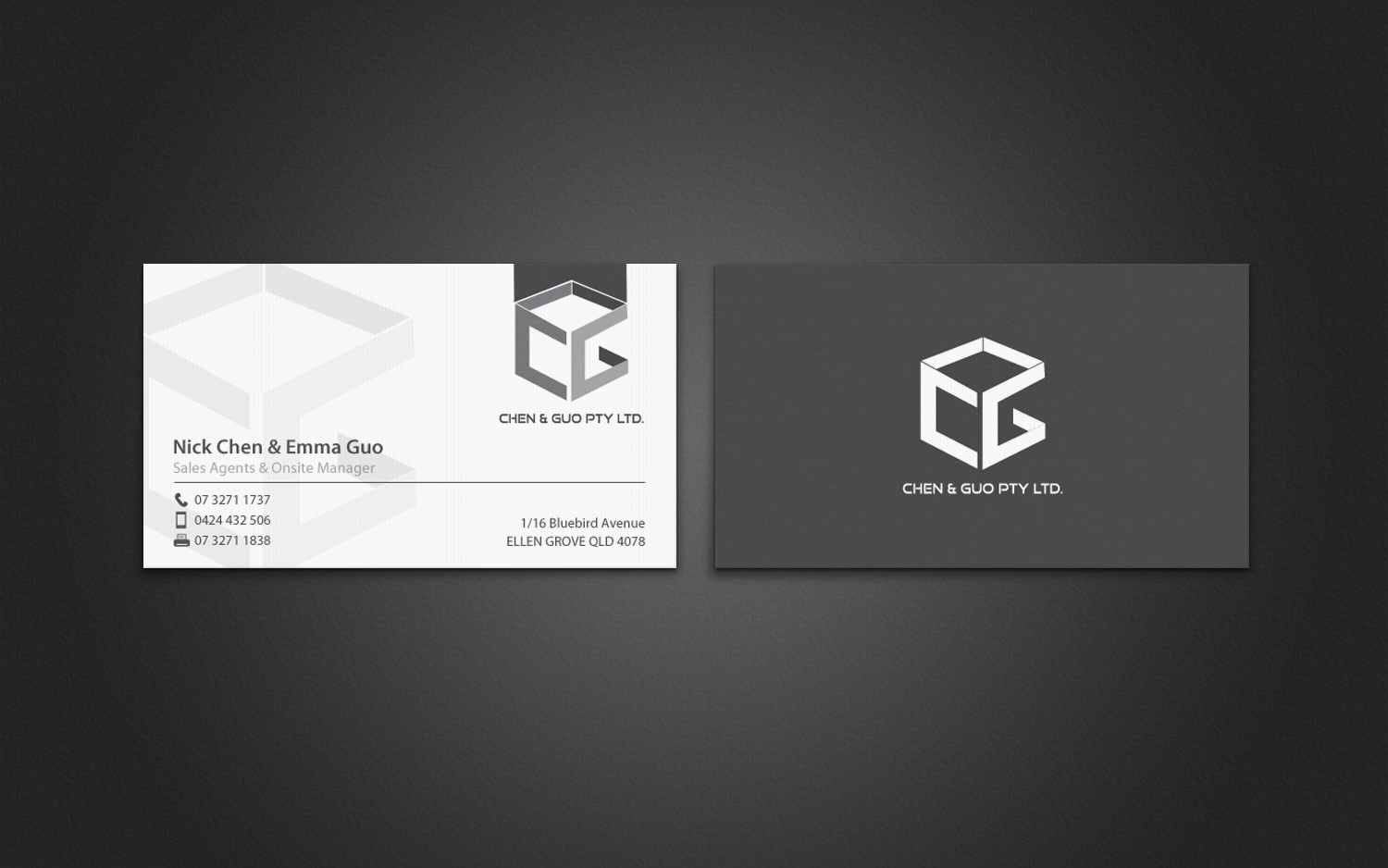 Diseño de Tarjeta de Presentación por chandrayaan.creative para Chen & Guo Pty Ltd | Diseño #8403747