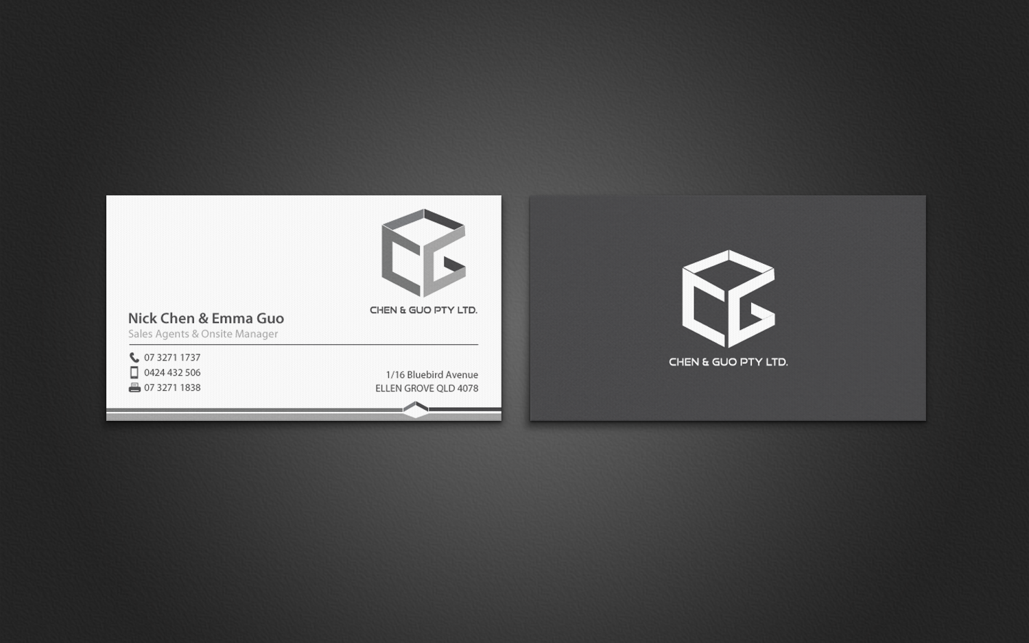 Business Card Design by chandrayaan.creative for Chen & Guo Pty Ltd | Design #8403753