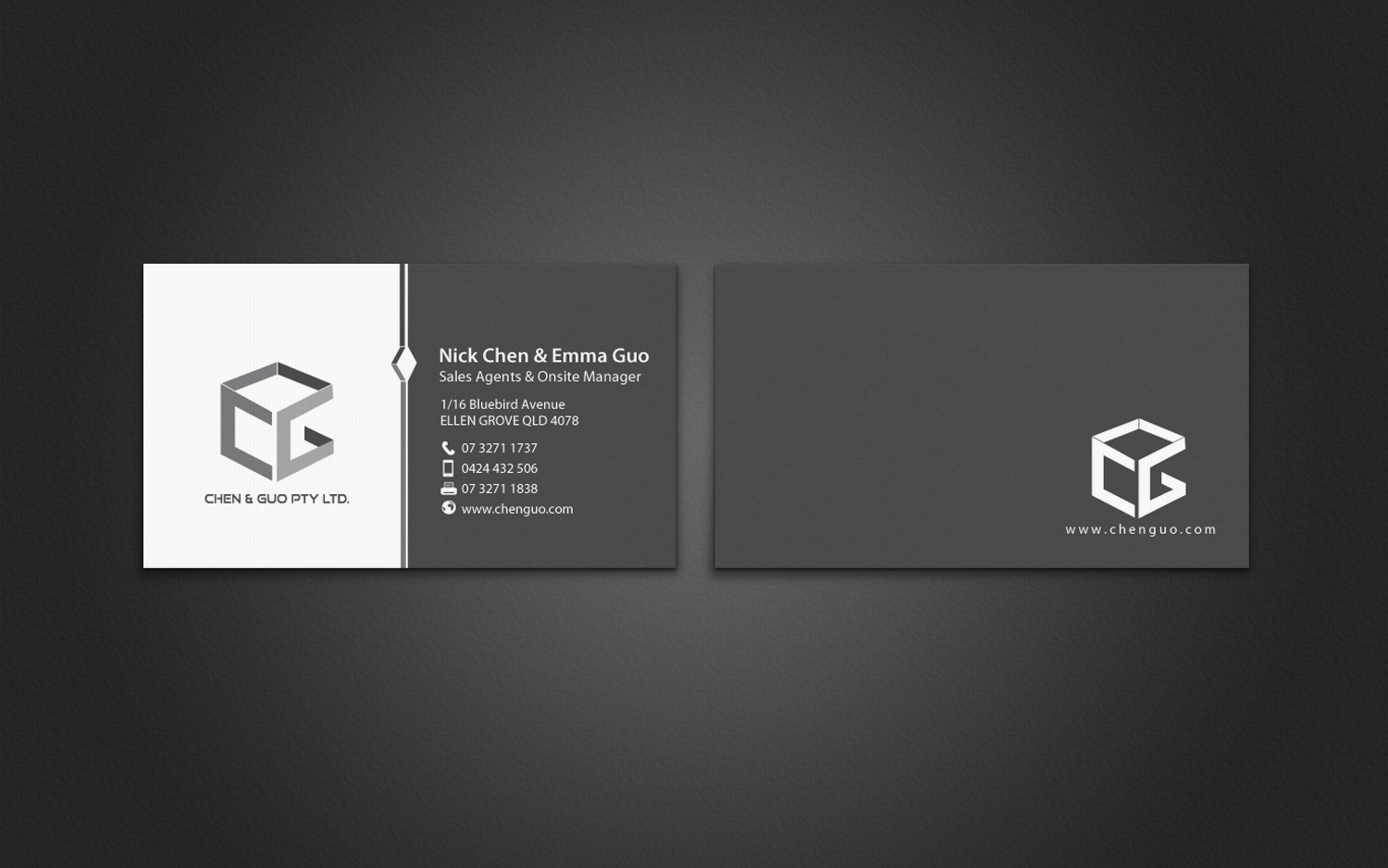 Business Card Design by chandrayaan.creative for Chen & Guo Pty Ltd | Design #8403755