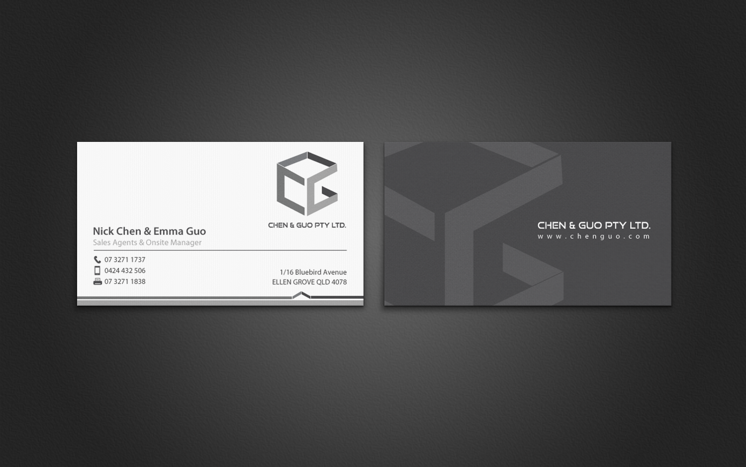 Diseño de Tarjeta de Presentación por chandrayaan.creative para Chen & Guo Pty Ltd | Diseño #8403757