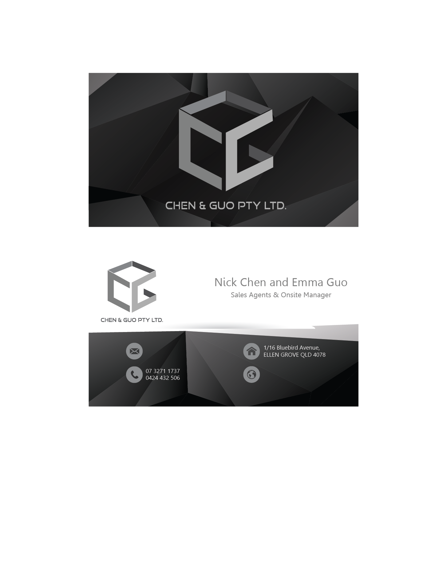 Diseño de Tarjeta de Presentación por Sridharan.Raja para Chen & Guo Pty Ltd | Diseño #8483504
