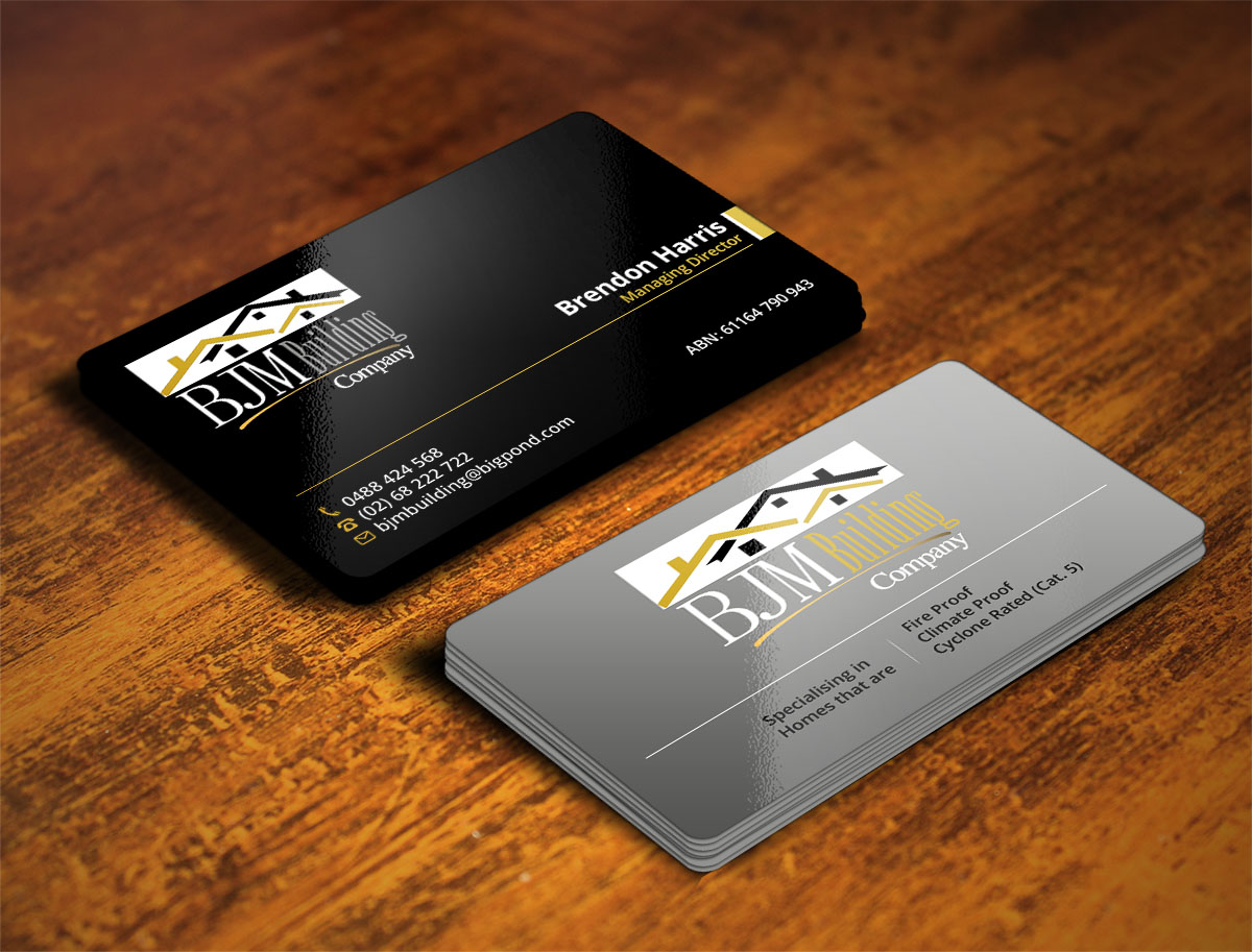 Business Card Design by Verified artistry (Design garden) for BJM Building | Design #8440866