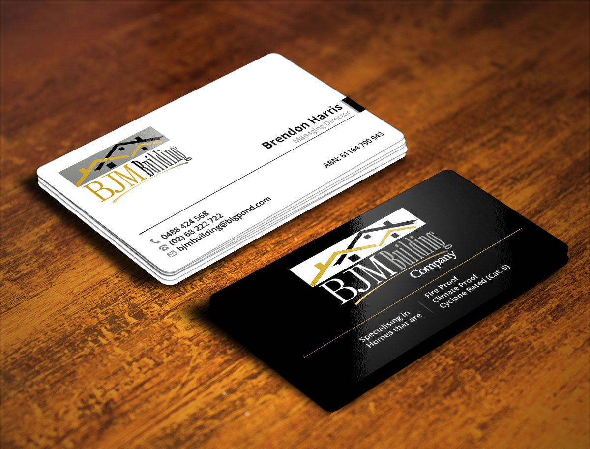 Design de Carte de Visite par Verified artistry (Design garden) pour BJM Building | Design #8440867