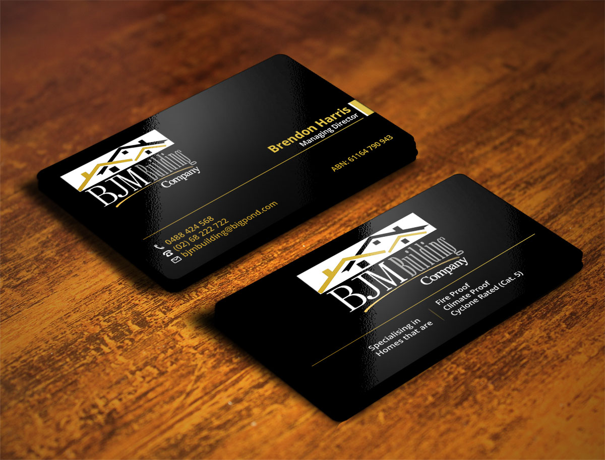 Business Card Design by Verified artistry (Design garden) for BJM Building | Design #8440868
