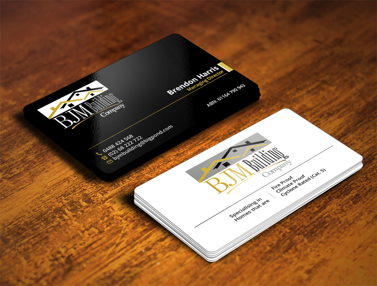 Business Card Design by Verified artistry (Design garden) for BJM Building | Design #8440869
