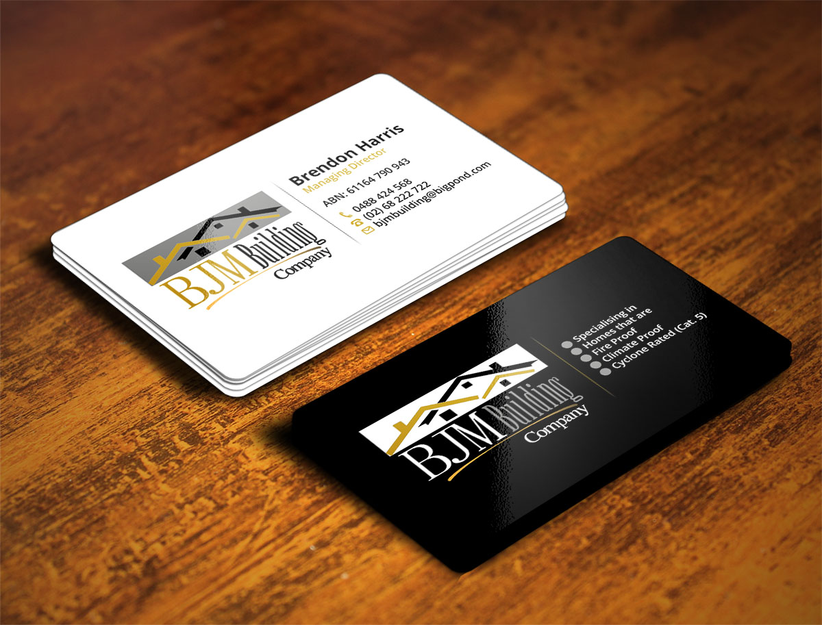 Business Card Design by Verified artistry (Design garden) for BJM Building | Design #8440875