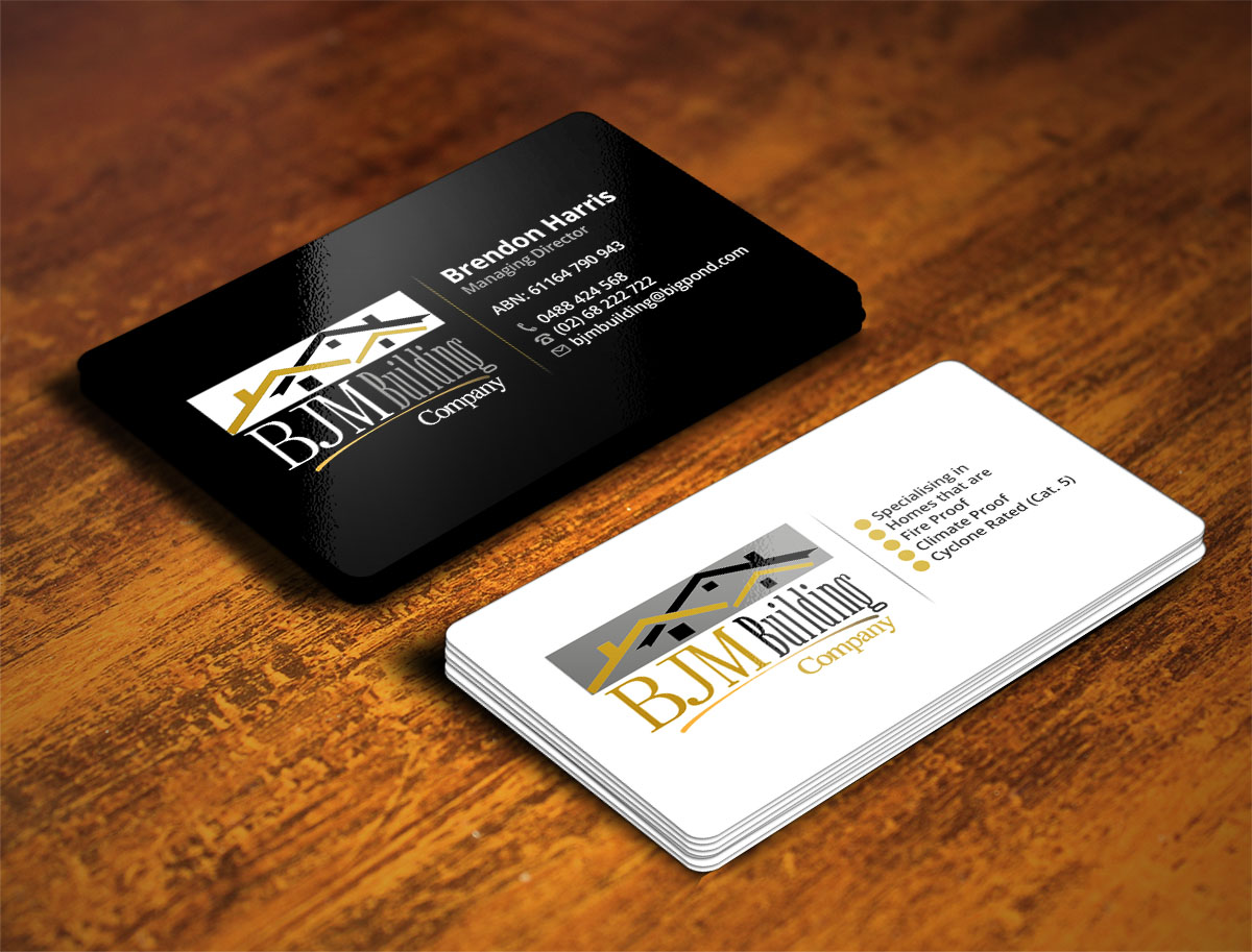 Business Card Design by Verified artistry (Design garden) for BJM Building | Design #8440877