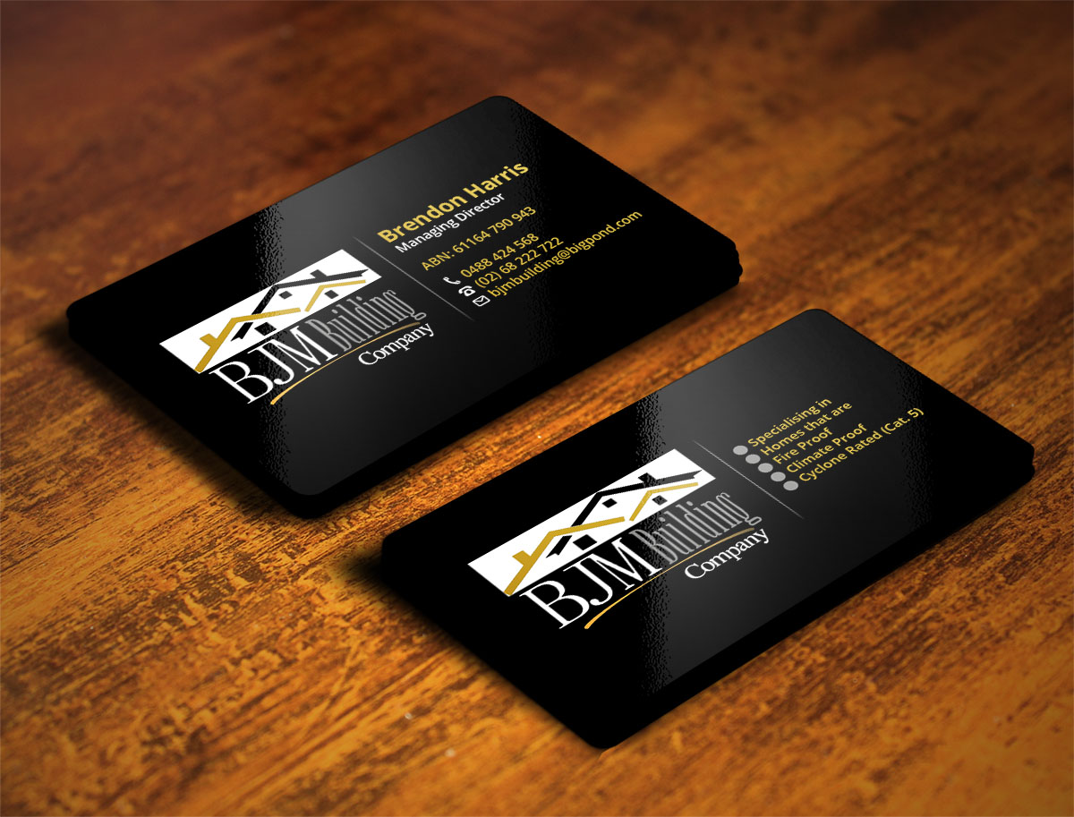 Business Card Design by Verified artistry (Design garden) for BJM Building | Design #8440878