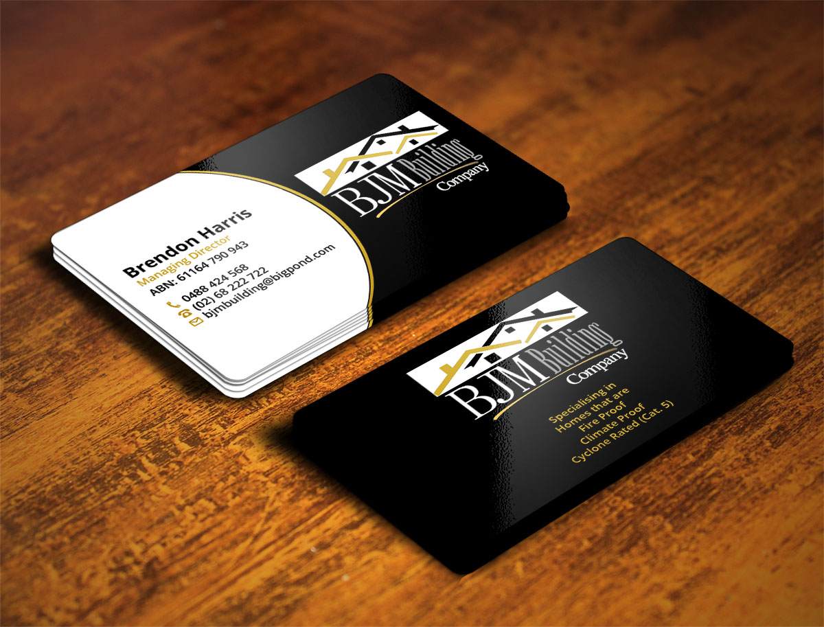 Business Card Design by Verified artistry (Design garden) for BJM Building | Design #8440880