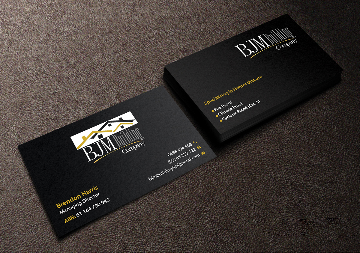 Business Card Design by Creations Box 2015 for BJM Building | Design #8404327