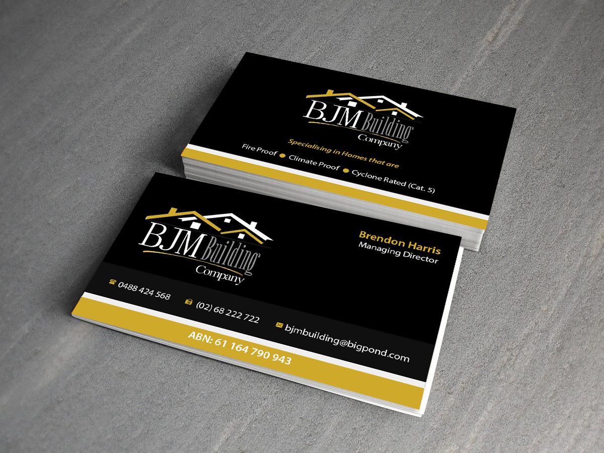 Business Card Design by Creations Box 2015 for BJM Building | Design #8404330