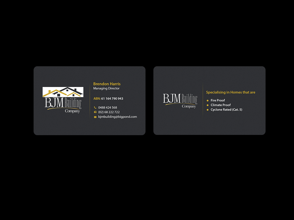 Diseño de Tarjeta de Presentación por Creations Box 2015 para BJM Building | Diseño #8404332
