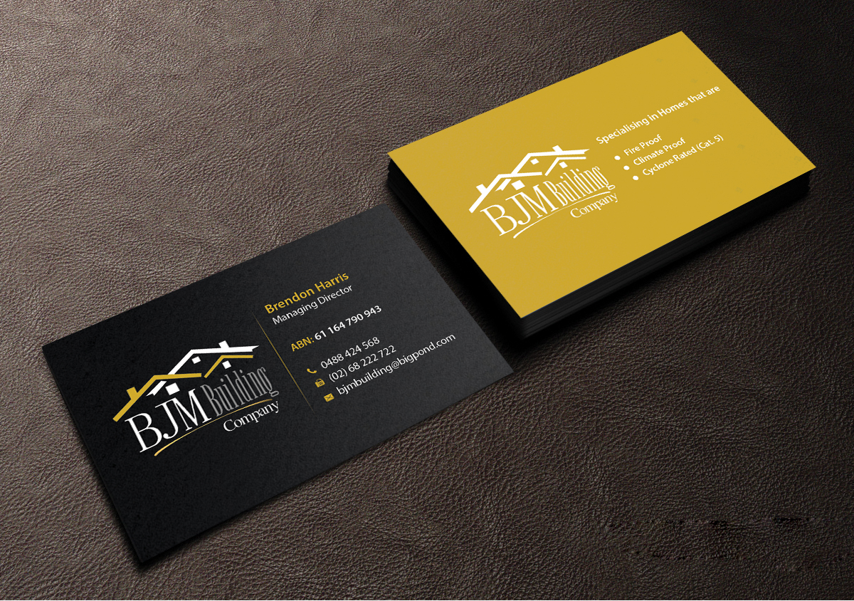 Business Card Design by Creations Box 2015 for BJM Building | Design #8404354