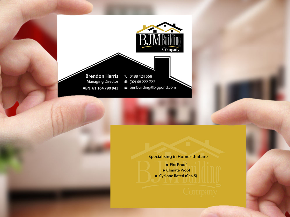 Design de Carte de Visite par Creations Box 2015 pour BJM Building | Design #8404358