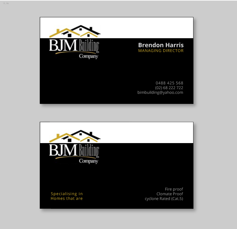 Diseño de Tarjeta de Presentación por instudio para BJM Building | Diseño #8424611