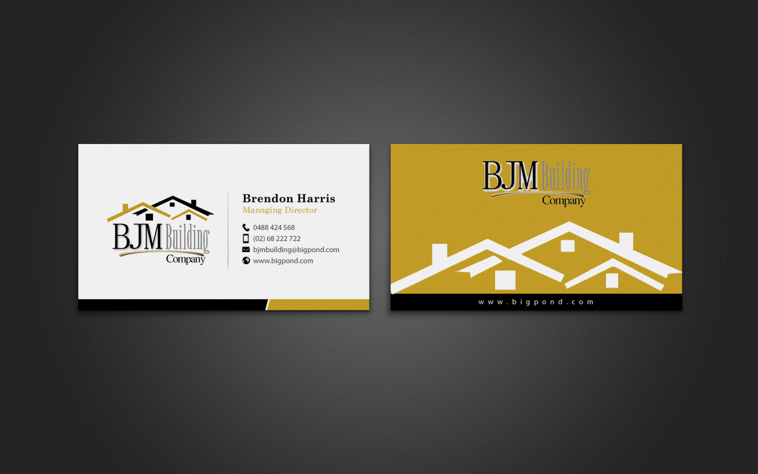 Business Card Design by chandrayaan.creative for BJM Building | Design #8415186
