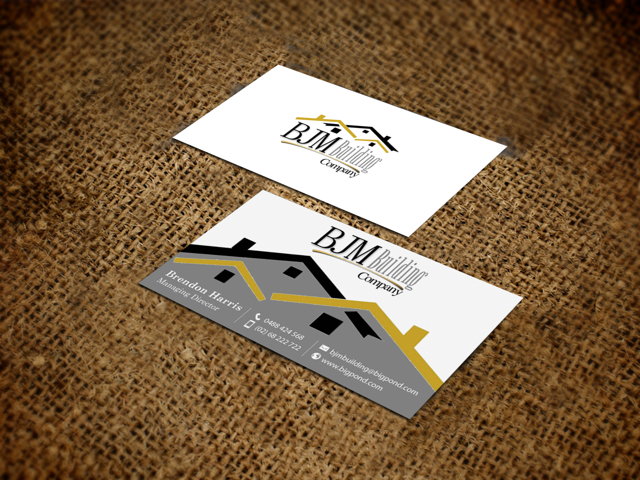 Diseño de Tarjeta de Presentación por chandrayaan.creative para BJM Building | Diseño #8415217