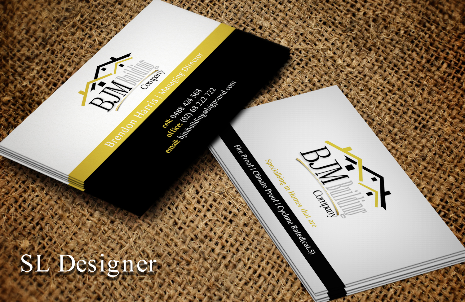 Diseño de Tarjeta de Presentación por SL Designer para BJM Building | Diseño #8405759