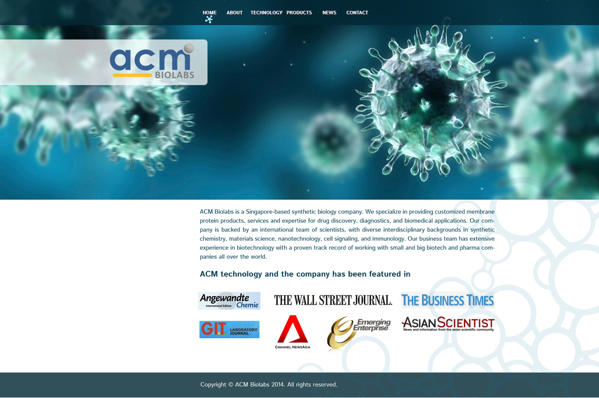 Web Design par at-as pour ACM Biolabs Pte Ltd. | Design #8463759