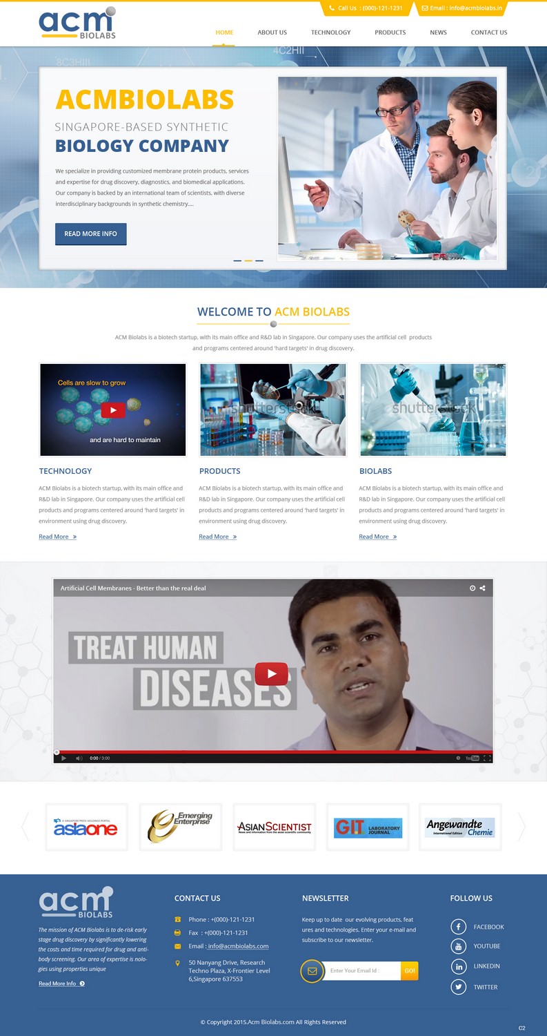 Web Design by pb for ACM Biolabs Pte Ltd. | Design #8462510