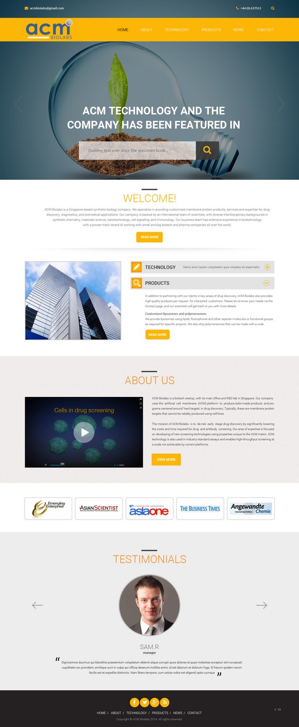 Diseño Web por pb para ACM Biolabs Pte Ltd. | Diseño #8462520