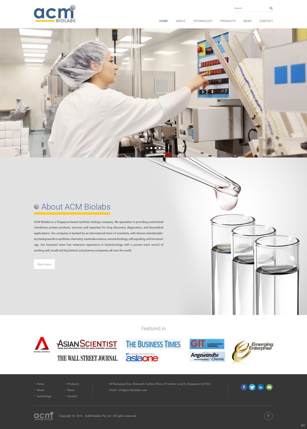 Diseño Web por pb para ACM Biolabs Pte Ltd. | Diseño #8462527